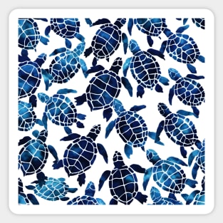 Shibori art blue sea turtle pattern Sticker